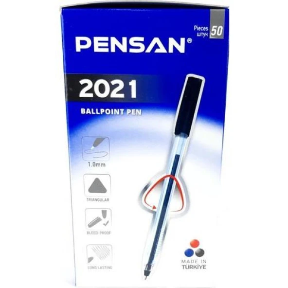 Pensan Tükenmez Kalem Üçgen 50 Li 1.0 mm Siyah ürün görseli 1