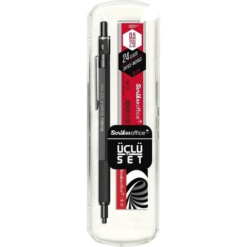 Scrikss Graph-X Metal Versatil Kalem 0.5 Mm Mat Siyah 3'Lü Set ürün görseli 1