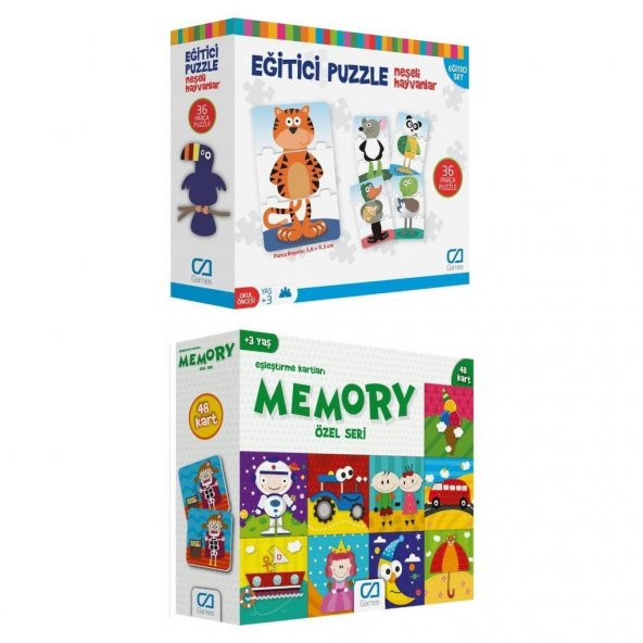 Ca Games 2li Eğitici Puzzle ve Memory Set (5028-5039) ürün görseli 1