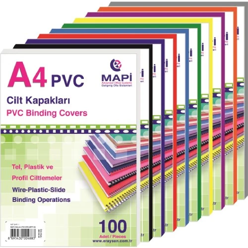 Mapi A4 Pvc Opak Cilt Kapağı 160 Mic.100'lü Pk. (2040206) Sarı ürün görseli 1