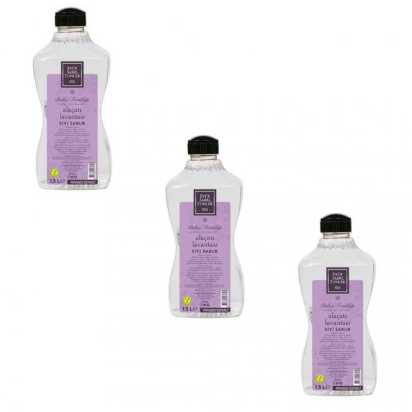 Doğal Zeytinyağlı Sıvı Sabun Alaçatı Lavantası 1,5 l Pet Şişe 3lü ürün görseli 1