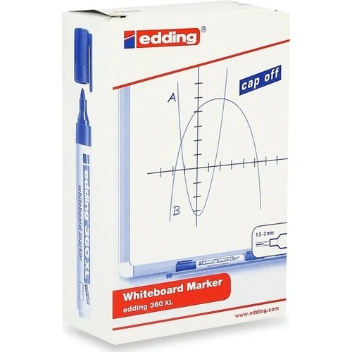 Edding 360 XL Beyaz Tahta Kalemi Kırmızı - 10 Adet ürün görseli 1