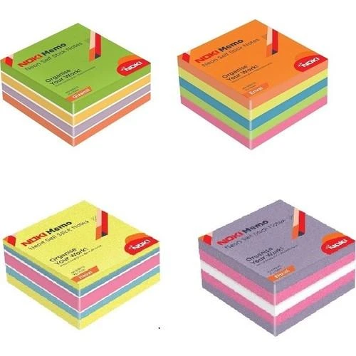 Noki Memo Neon Yapışkanlı Küp Blok 75 x 75 mm 4'lü ürün görseli 1