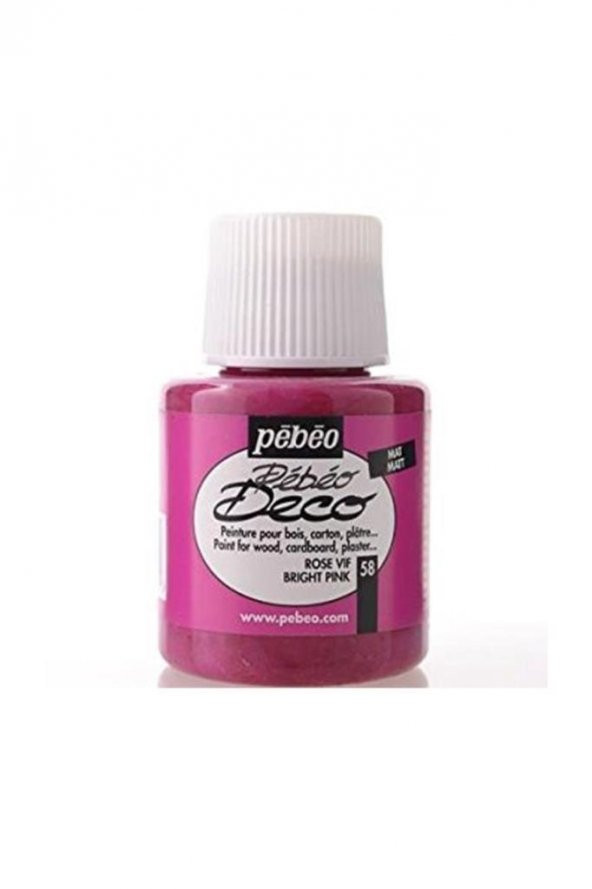 Pebeo Deco Likit Akrilik Boya 110ML Şişe Parlak Pembe ürün görseli 1