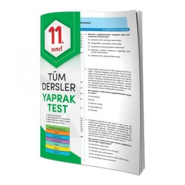 Element Yayınları 11.sınıf Tüm Dersler Yaprak Test ürün görseli 1
