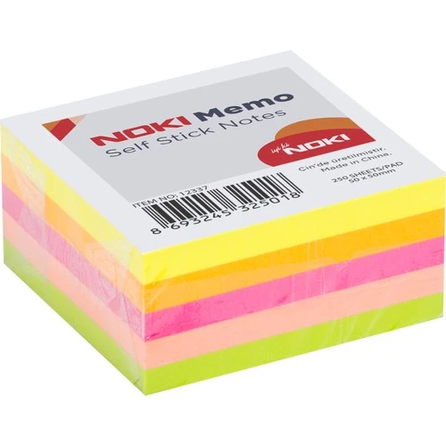 Noki Memo 50 x 50 mm Neon Küp Yapışkanlı Not Kağıdı 250 Yaprak ürün görseli 1