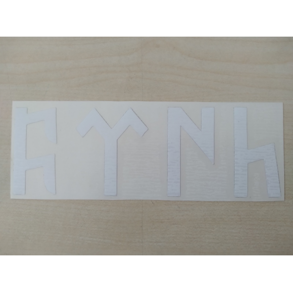 GÖKTÜRKÇE TÜRK STİCKER Beyaz 14,5x5cm TÜRK YAZISI - TÜRK ETİKETİ - TÜRK ÇIKARTMASI ürün görseli 1