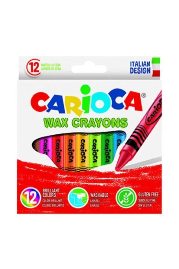 Carioca Wax Crayons Yıkanabilir Pastel Boya Kalemi 12'li ürün görseli 1