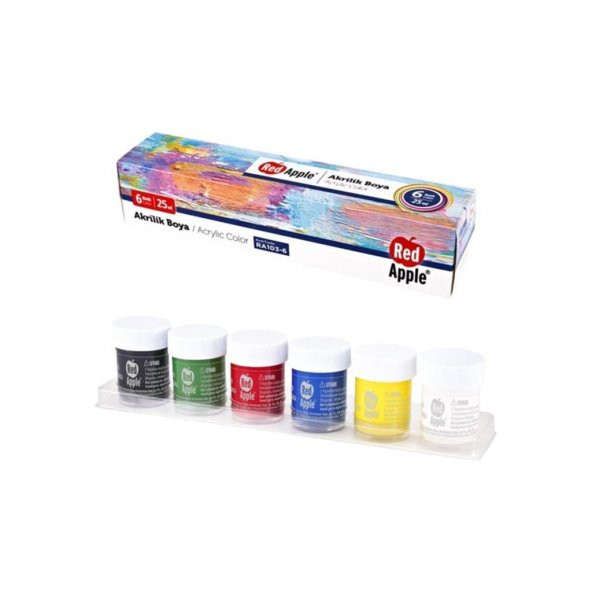 Red Apple Akrilik Boya Sıralı 6 Renk 6 x 25 ml ürün görseli 1