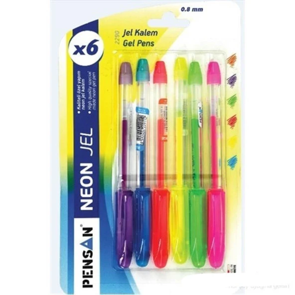 Pensan Neon Gel Set 6 Renk ürün görseli 1