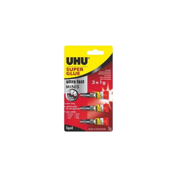 UHU SUPER GLUE 3'LU MİNİ-JAPON YAP. ürün görseli 1