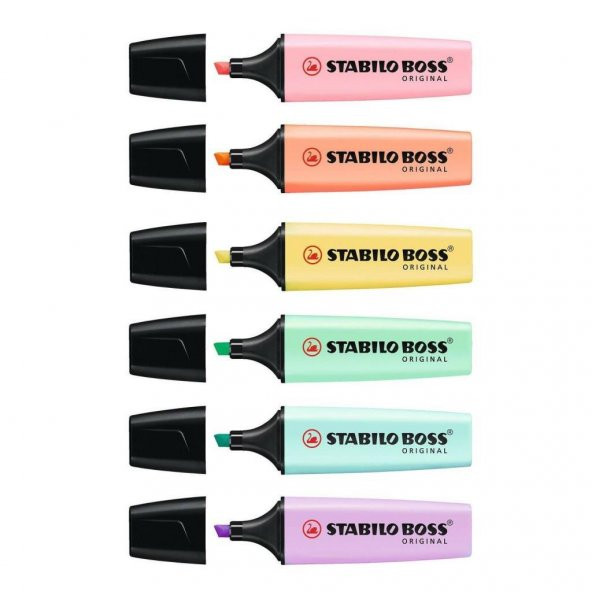 Boss Original Fosforlu Işaretleme Kalemi 6 Renk Set S.70/s STABILO ürün görseli 1