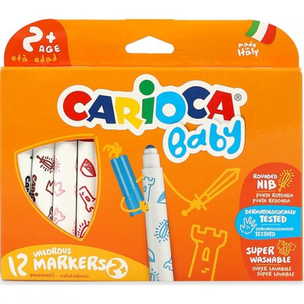 Carioca Jumbo Bebek Süper Yıkanabilir Keçeli Boya Kalemi 12li ürün görseli 1