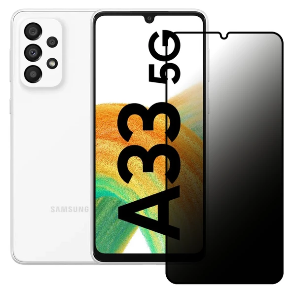 Samsung Galaxy A33 5G Hayalet Privacy Gizli Cam Ekran Koruyucu Siyah ürün görseli 1
