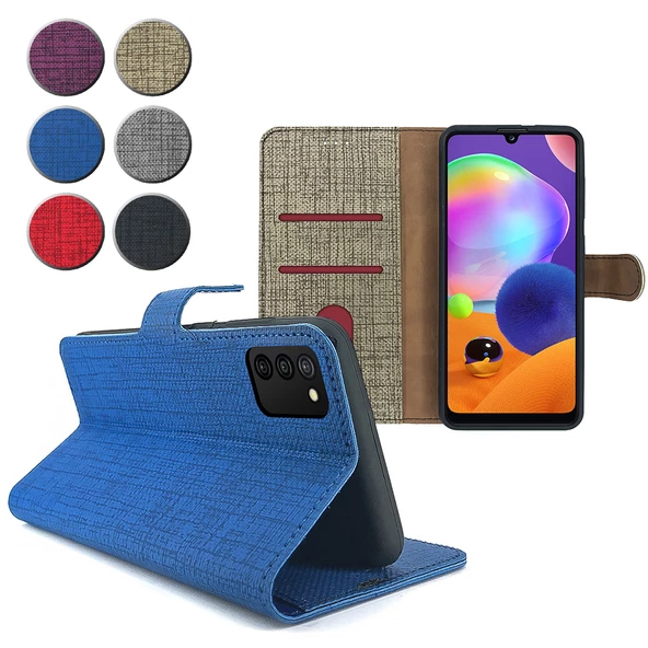 Samsung Galaxy A03s Kılıf FitCase Fabric Kapaklı Cüzdanlı ürün görseli 1