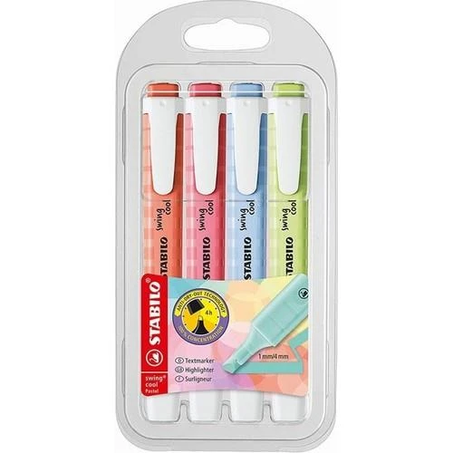 Stabilo Swing Cool 275/4-08-1 Pastel Fosforlu Kalem 4`lü Yeni Renkler ürün görseli 1