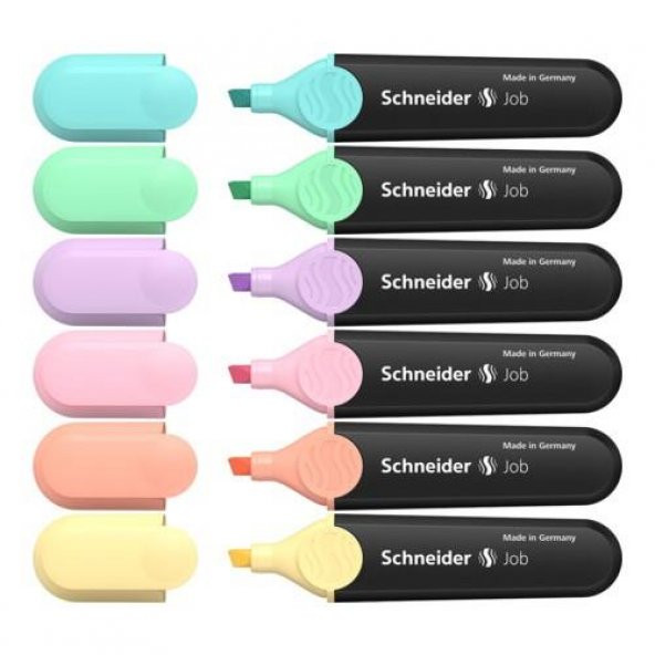 Schneider Job Fosforlu 150 Fosforlu Kalem Pastel Renkler Set 6lı ürün görseli 1