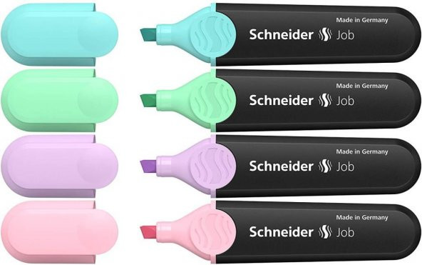 Schneider Job Fosforlu 150 Fosforlu Kalem Pastel Renkler Set 4lü ürün görseli 1