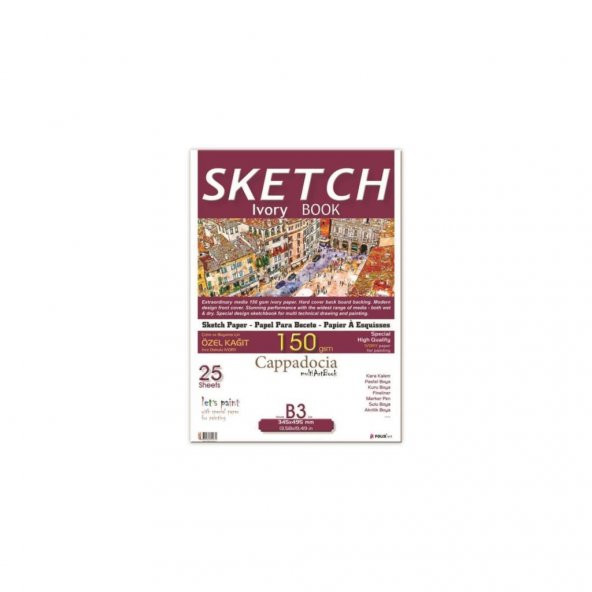 Folix Sketchbook Cappadocia 34,5 x 49,5 B3 Tutkallı 150 Gr. İvory 25 Yaprak Eskiz Defteri ürün görseli 1