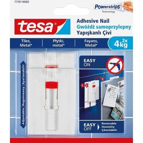tesa® İz bırakmadan Sökülebilir Yapışkanlı Askı 77767 ürün görseli 1