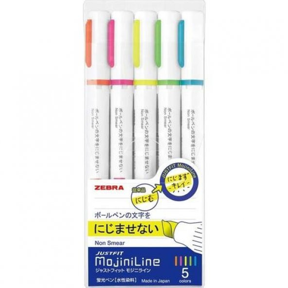 Zebra Justfıt Fosforlu Kalem 5lı Set MOJILINE-5 ürün görseli 1