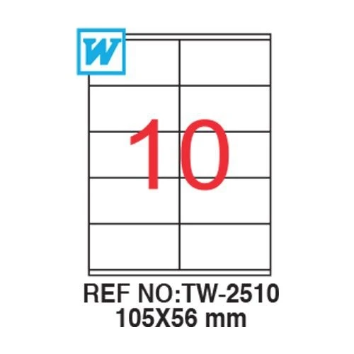 Tanex 105 x 56 Mm Laser Etiket Tw-2510 ürün görseli 1