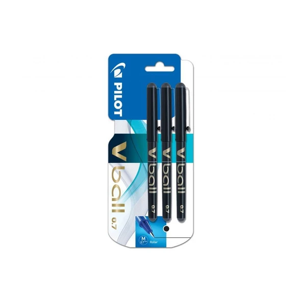 Pilot V-Ball Roller Kalem 0.7 mm Siyah 3'lü ürün görseli 1