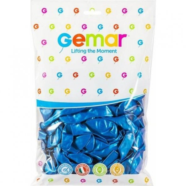 Gemar Metalik Balon 100lü Paket Mavi - Resim 2