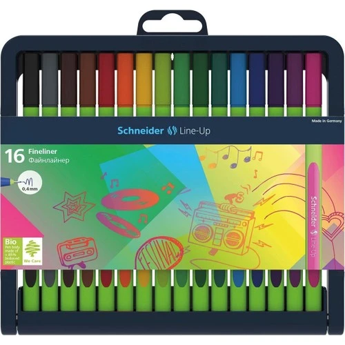 Schneider Link-It Bio-Plastik Fineliner 0.4 mm. 16 Renk Tam Boy ürün görseli 1