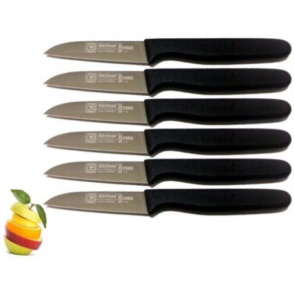Sürmene Sürbisa 061007 Meyve Bıçağı 6 Lı Set Siyah ürün görseli 1