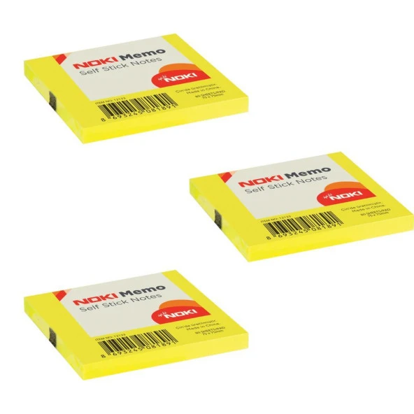 Noki Memo Stick 75 x 75 Limon Sarı 3'lü Ekonomik Paket ürün görseli 1