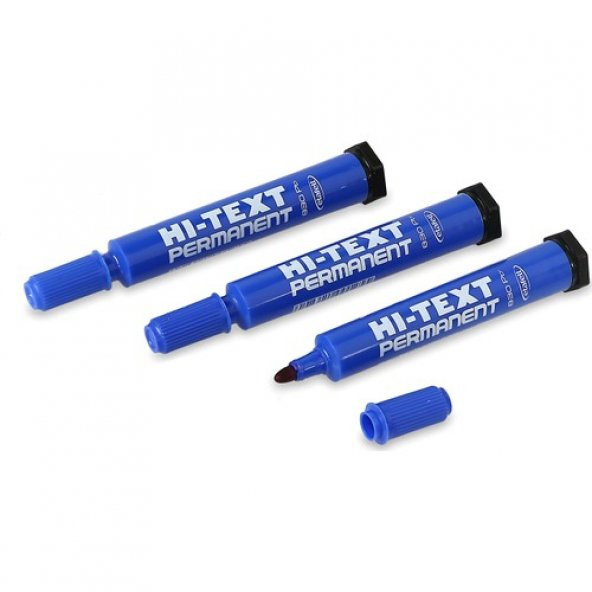 Hi-Text Permanent M. Yuvarlak Uç Mavi 830Pb 12Li - Resim 4