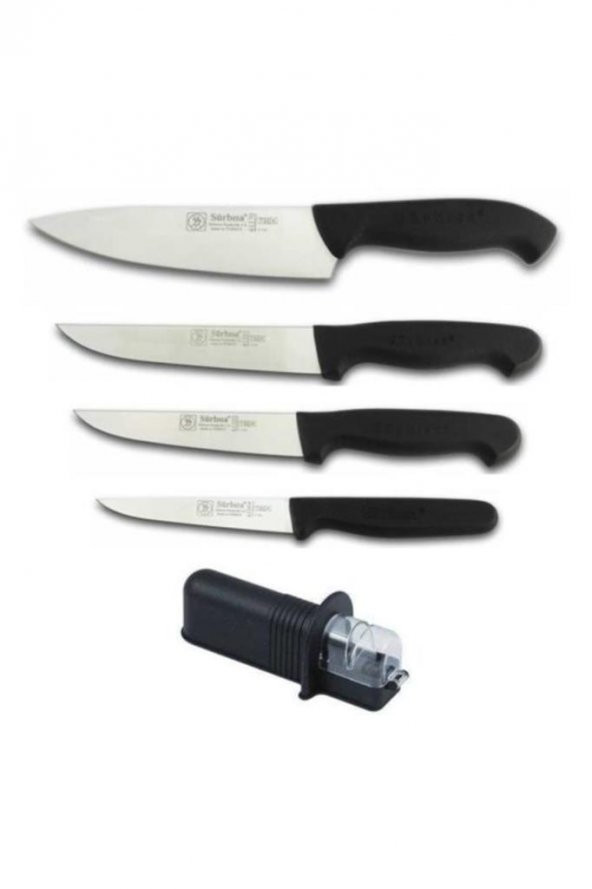 Sürmene Şef Bıçak Seti (4 Ad. Bıçak +1 Ad. Bıçak Bileyici) 4lü set ürün görseli 1