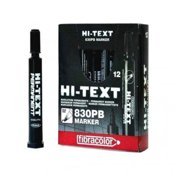 Hi-Text Permanent M. Yuvarlak Uç Siyah 830Pb 12Li ürün görseli 1