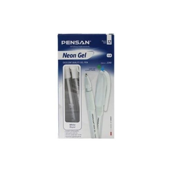 Pensan Neon Jell Kalem 1,0 Mm Beyaz 12 Li (1 Paket 12 Adet) ürün görseli 1