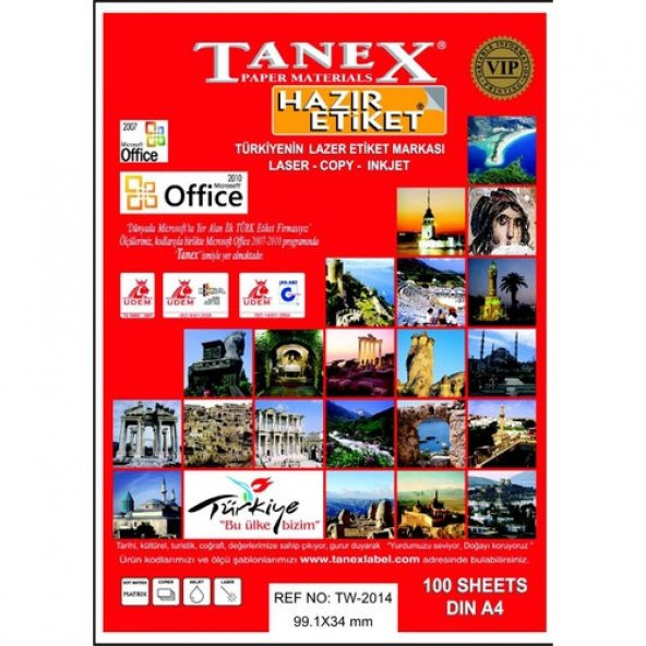 Tanex Laser Etiket Tw-2016 99.1 X 34 Mm ürün görseli 1