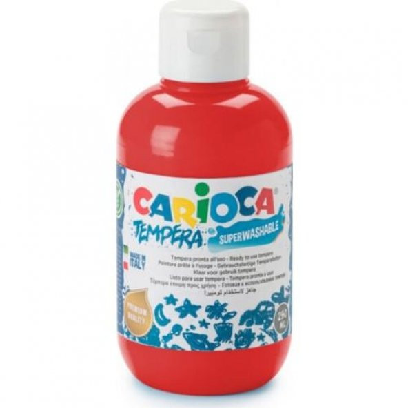 Carioca Tempera Suluboya Süper Yikanabilir Kırmızı 250 Ml. ürün görseli 1