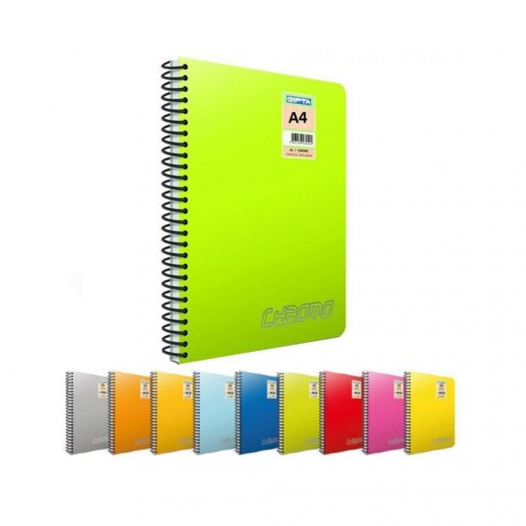 Gıpta Chromo 60 Yp. A4 Spiralli Pp. Kapak Defter Kareli 6lı ürün görseli 1