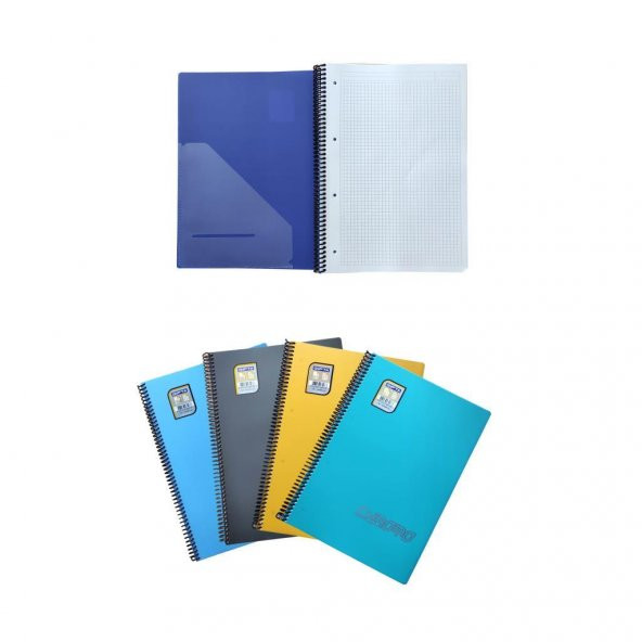 Gıpta Chromo 100 Yp. A4 Spiralli Pp. Kapak Defter Kareli 4Lü ürün görseli 1