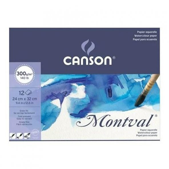 Canson Montval 24x32 Pad Canmontv 12 Sayfa 300 Gr. Suluboya Blok ürün görseli 1