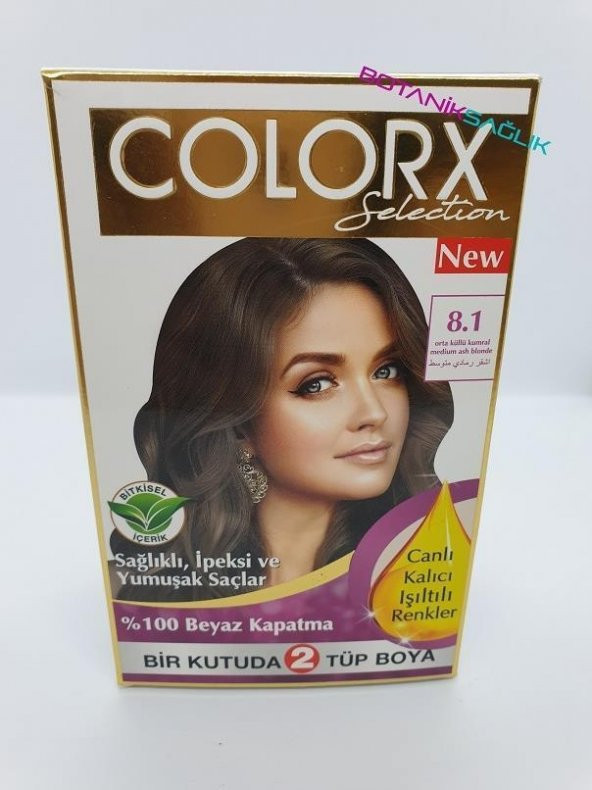 Colorx Saç Boyası İkili Set - 8.1 ORTA KÜLLÜ KUMRAL ürün görseli 1