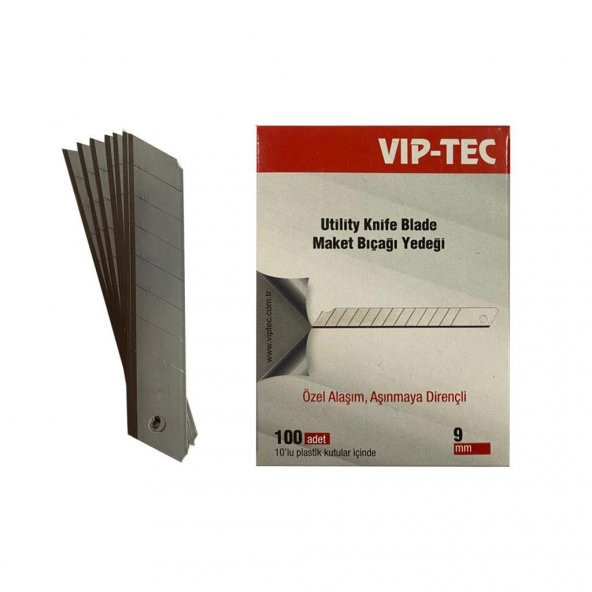 Vıp-Tec Maket Bıçağı ( Falçata ) Yedeği 9 Mm ( Küçük ) VT876000 10LU ürün görseli 1
