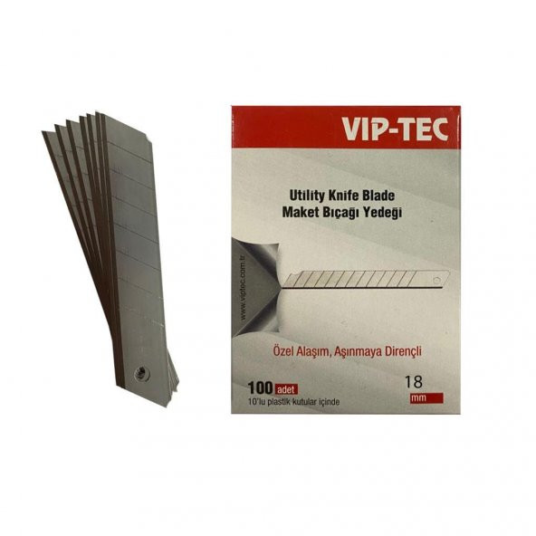 Vıp-Tec Maket Bıçağı ( Falçata ) Yedeği 18 Mm ( Büyük ) VT875000 10LU ürün görseli 1