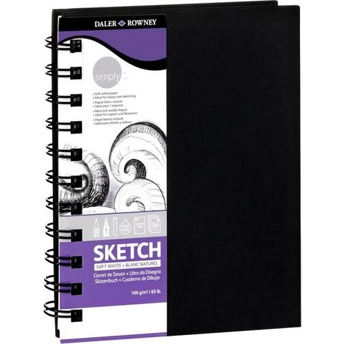 Daler Rowney Simply Sketch Spiralli Eskiz Defteri - 100gr. A5 ürün görseli 1