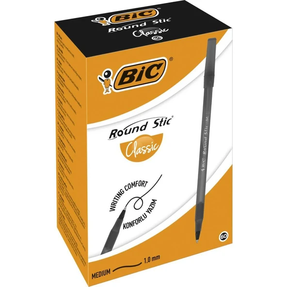 Bic Round Stic Tükenmez Kalem Siyah 60'Lı Kutu ürün görseli 1