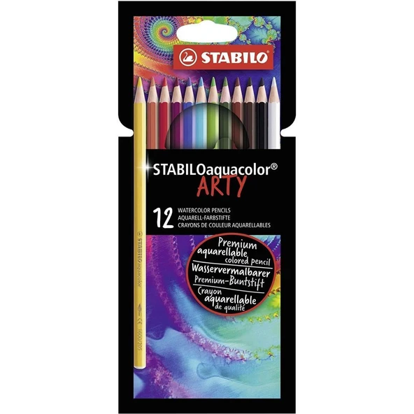 Stabilo Aquacolor Arty Sulandırılabilir Kuru Boya Kalem Seti 12'li ürün görseli 1