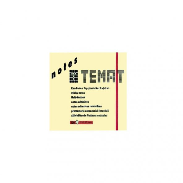 Temat 75 X 75 Mm Pastel Sarı Postit - Yapışkanlı Kağıt ürün görseli 1