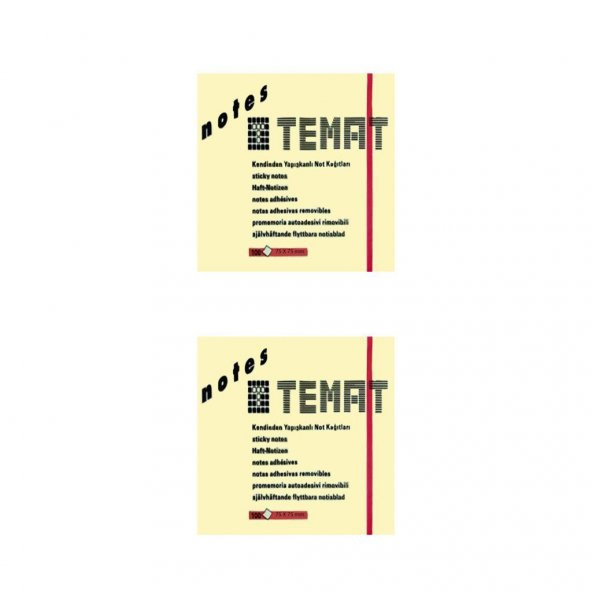 Temat 75 X 75 Mm Pastel Sarı Postit - Yapışkanlı Kağıt 2Lİ ürün görseli 1