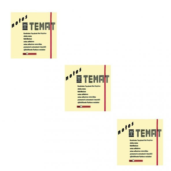 Temat 75 X 75 Mm Pastel Sarı Postit - Yapışkanlı Kağıt 3LÜ ürün görseli 1