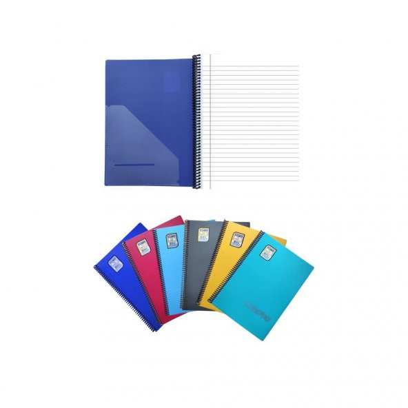 Gıpta Chromo 80 Yp. A4 Spiralli Pp. Kapak Defter Çizgili 6lı ürün görseli 1